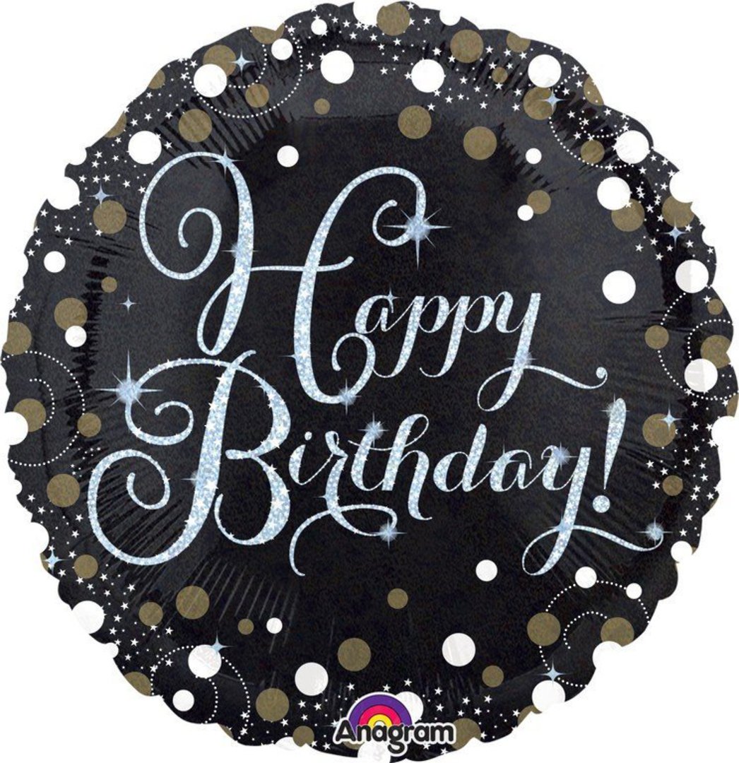 Happy Birthday Foil Balloon, helium filled 43cm (Wide range of colours and themes available) image 0